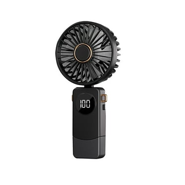 RoamHome Electric Mini Fan Charging Small Fans USB Rechargeable Handheld 1200mAh Battery Powered Portable Fans Personal Cooling Fan That Blows Cold Air (Black)