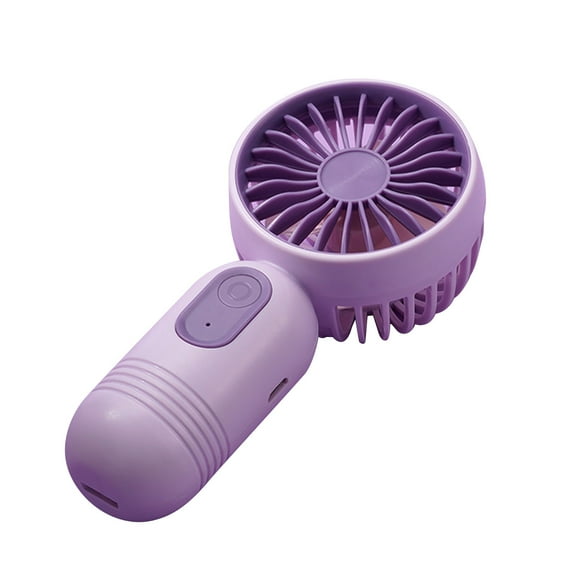 RoamHome Electric Mini Fan Charging Small Fans USB Rechargeable Handheld Battery Powered Portable Fans Personal Cooling Fan That Blows Cold Air 5.2"x2.5"x1.6" (Purple)