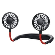 RoamHome Electric Portable Neck Fan Earphone Design, Wearable Small Fans USB Rechargeable Battery Powered Bladeless, Personal Cooling Mute Fan That Blows Cold Air (Black Red)