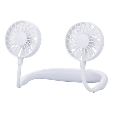 RoamHome Electric Portable Neck Fan Earphone Design, Wearable Small Fans USB Rechargeable Battery Powered Bladeless, Personal Cooling Mute Fan That Blows Cold Air (White)