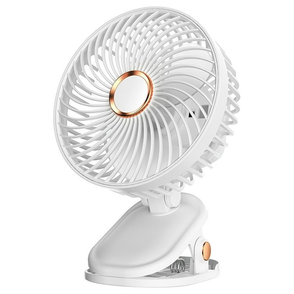 RoamHome Electric Tabletop Clip-on Mini Fan Foldable Small Fans USB Rechargeable with Light Battery Powered Portable Fans Personal Cooling Fan That Blows Cold Air (White)