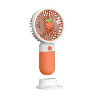 RoamHome Fruit Electric Mini Fan Charging Small Fans USB Rechargeable Handheld Battery Powered Portable Fans Personal Cooling Fan That Blows Cold Air (Orange)