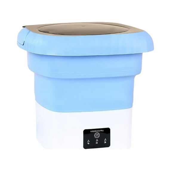 RoamHome Mini Portable Washing Machine, Foldable Laundry Tub USB Powered Turbine Washer for Car Travel, Automatic Folding Clothes Washer Tub, Home Supplies, Gift for Families (Blue, 1PC)