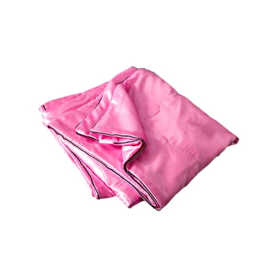 RoamHome Polyester Summer Blanket Lightweight Thin Solid Color Ice Silk Cooling Quilt Breathable Cooling Blankets for Home Dormitory Summer Supplies Throw Blanket (Pink, 1PC)