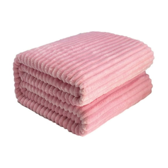 RoamHome Polyester Throw Blankets Solid Color Plush Decorative Quilt Soft Throws for Home Bed Sofa Siesta All-Season Throw Blanket for Travel (Pink, 1PC)