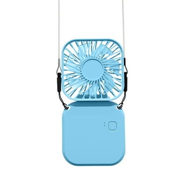 RoamHome Portable Small Neck Fan Desktop Mini Fan, Mute USB Rechargeable Tabletop Personal Cooling Fans for Bedroom Office, High Appearance Gift for Students Workers (Blue)