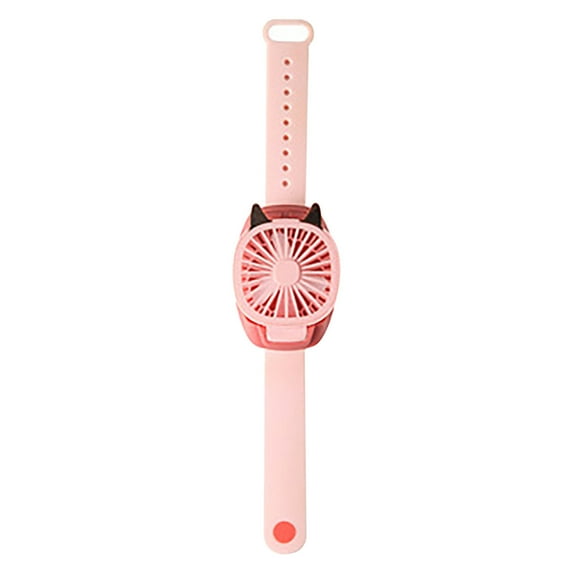 RoamHome Portable Watch 3-Speed Mini Fan Rechargeable, Pocket Personal Cooling Small Hand Fan for Kid Children , High Appearance Gift for Students Workers (Pink)