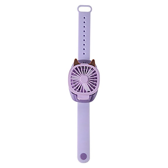 RoamHome Portable Watch 3-Speed Mini Fan Rechargeable, Pocket Personal Cooling Small Hand Fan for Kid Children , High Appearance Gift for Students Workers (Purple)