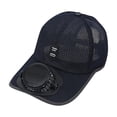 thumbnail image 1 of RoamHome Solar Fan Cap Sunscreen Mini Fan Hat USB Rechargeable, Summer Sunscreen Big Eaves Outdoor Cool Hat for Outdoor Sports Hiking Fishing Camping Riding (Navy), 1 of 6