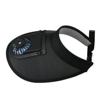 RoamHome Summer Sun Visor Hat with Mini Fan Rechargeable, Big Eaves Outdoor Cool Hat Battery Powered Portable Personal Cooling Fan That Blows Cold Air (Black)