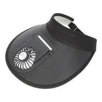 RoamHome Summer Sun Visor Hat with Mini Fan Rechargeable, Big Eaves Outdoor with Fan Hat Battery Powered Portable Personal Cooling Fan That Blows Cold Air (Black)