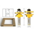 thumbnail image 1 of yonico 12241 rail and stile router bits with matched 2 bit round-over 1/2-inch shank, 1 of 2