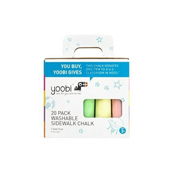 yoobi washable sidewalk chalk - multicolor (20pk)