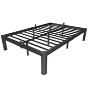 yookare 14 Inch Queen Platform Bed Frame with Mattress Retainers Black