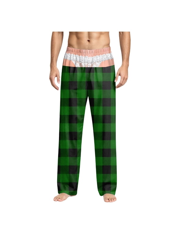 Funny Pajama Pants for Men Thong Christmas Pj Pant Butt Loungewear Xmas