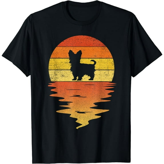 yorkie shirt 70s vintage retro sunset yorkie T-Shirt