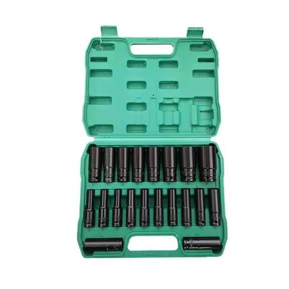 yotijar 20 Pieces 1/2" Drive Impact Socket Set High Hardness Portable Hex Socket Set