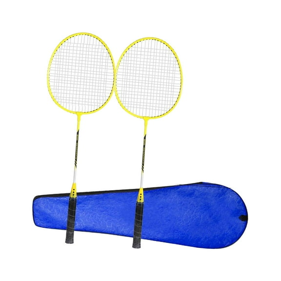 yotijar 2Pcs Badminton Rackets Set Badminton Shuttlecock for Couples Beginners Beach yellow