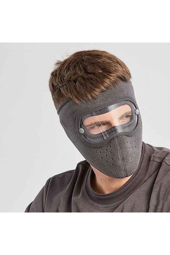 2xFacial Headgear Anti-Fog Fleece w/ Removable Windproof Goggles Gray