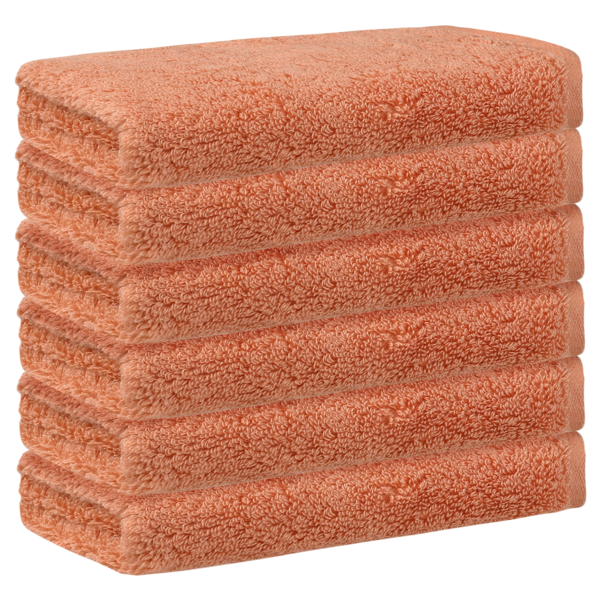 Unique Bargains Cotton Wash Cloths for Face Striped Face Cloths Highly Absorbent Towels Orange