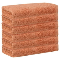 Unique Bargains Cotton Wash Cloths for Face Striped Face Cloths Highly Absorbent Towels Orange