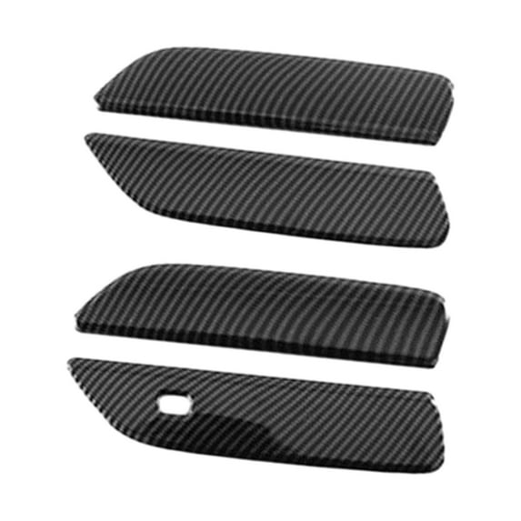 yotijar 4x Car Door Handle Bowl Covers Car Accessories Car Stickers Styling Automotive Black Carbon Fiber
