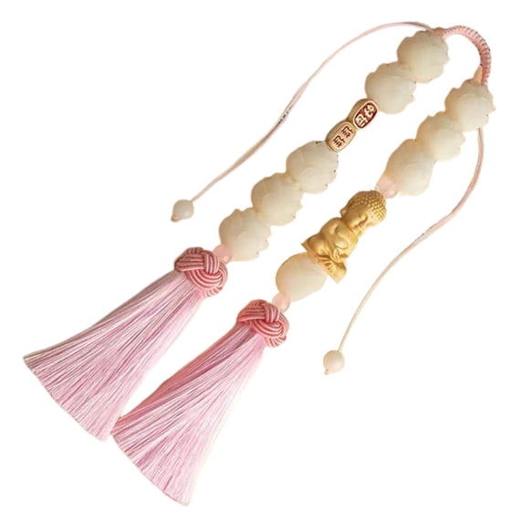 yotijar Car Rear View Mirror Pendant Universal Easy Installation Feng Shui Charm Auto Pink
