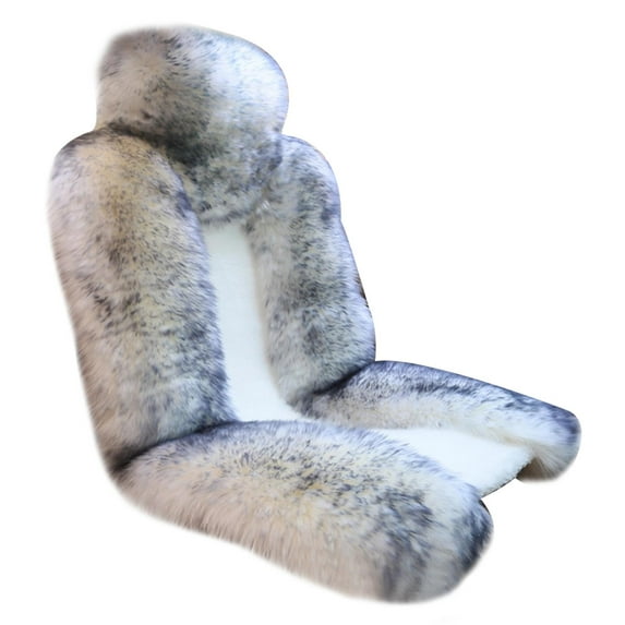 yotijar Car Seat Cover Plush, Car Seat Pad, Winter Protector Front Seat Cover, Auto Seat Cover for Auto SUV Trucks Adult Man Women White Gray