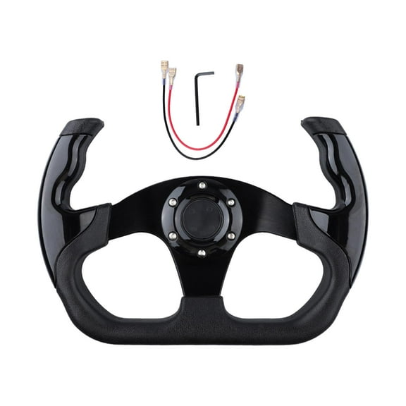 yotijar Generic Racing Steering Wheel Anti Slip Aluminum Alloy Gaming Steering Wheel Black