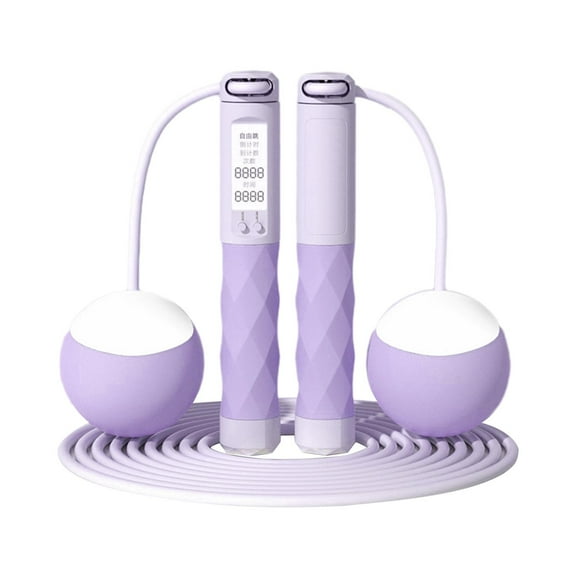 yotijar Jump Rope Digital Counting Jump Rope Skipping Rope with Calorie Counter Cordless purple