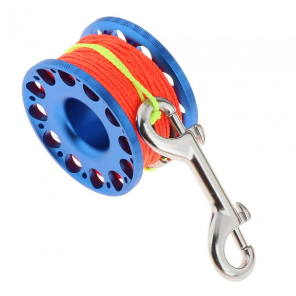 yotijar Scuba Diving Reel Wreck Cave Finger Spool Wreck Scuba Diving Tech Spool Reel with Double Ended Bolt Snap Clip for Diving