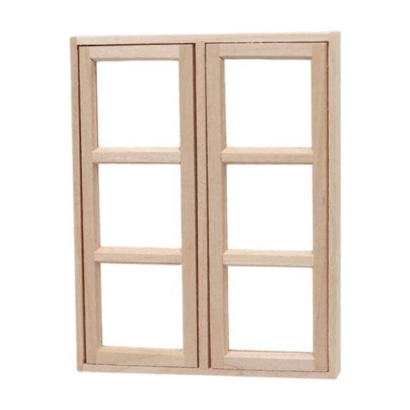 yotijay 1/12 Dollhouse Window Miniatures Wood Accessories Mini DIY Shutters for Kitchen B