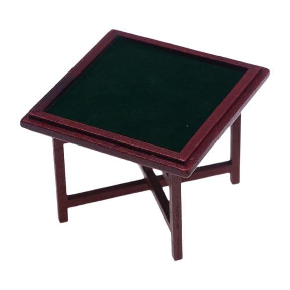 yotijay 1/12 Miniature Mahjong Set Gaming Table Chairs Dollhouse Decor Mahjong Table
