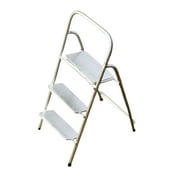 yotijay 112 Scale 3 Step Ladder Step Stool with Wide Pedal, Small Ladder, Doll House Argent