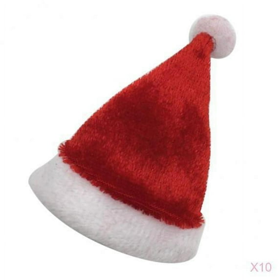 yotijay 1/6 Scale 7cm Length Christmas Hat Santa Cap for 12'' Figure Doll Body 10pcs
