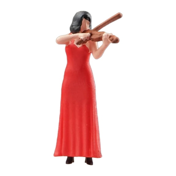 yotijay 1/64 Band Figurine Layout Realistic Role Play Car Model Matching Diorama Scenery Violinist