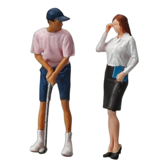yotijay 1/64 Scale People Figure Crafts Desk Decoration Golfing Man Figurine for Diorama