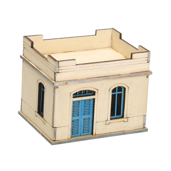 yotijay 1/72 Wooden Architecture Kits 3D Puzzle Miniature DIY Buildings Brain Teaser for Single Room