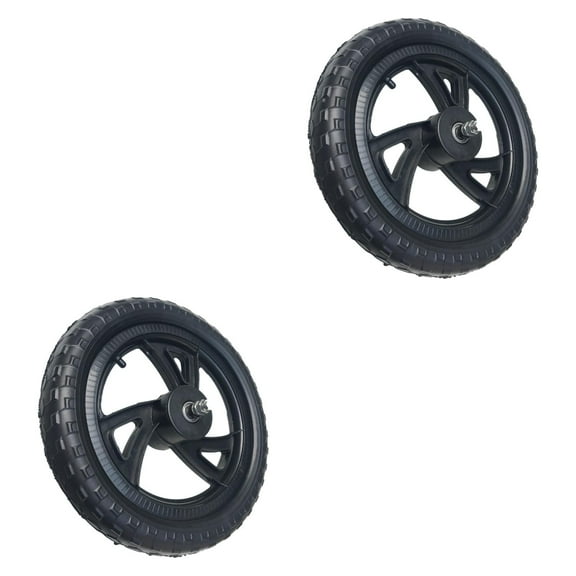 yotijay 1 Pair Balance Bike Replacement Wheels Lightweight Black Non Inflatable Training Triangular Wheel Hub