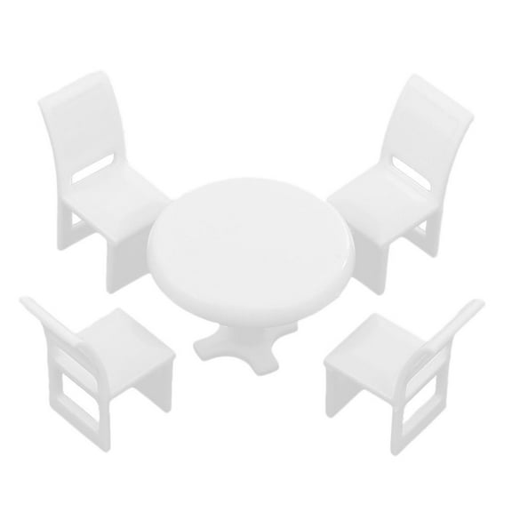 yotijay 1 Set Miniature Kitchen Round Dining Table Model 1:50 Dollhouse Diorama Layout 1:50 Round Dining Table