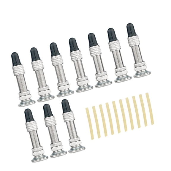 yotijay 10 Pieces Bike Valve Insert Rim Nut Valve Cap Black Valve Caps British Valve