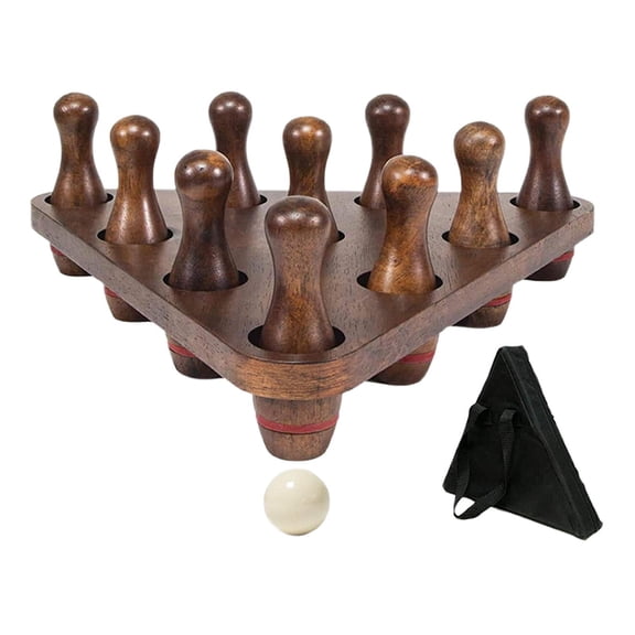 yotijay 10 Pieces Shuffleboard Bowling Pins Wood Bowling Game for Tabletop Men Women