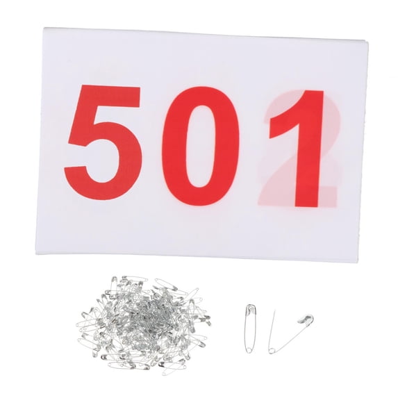 yotijay 100 Pieces Running Bibs Athlete Numbers Reusable with Pins 100 Numbers Race Bibs 501 to 600