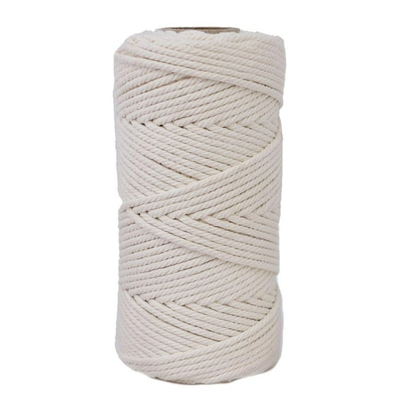 yotijay 109Yd 3/4/5MM Cotton Twisted Cord Rope Craft Macrame String DIY Knitting