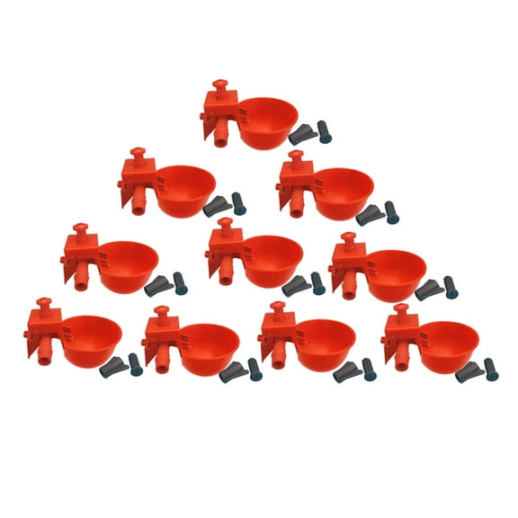 yotijay 10Pack Automatic Bird Coop Feed r Drinking Cups Chicken Fowl