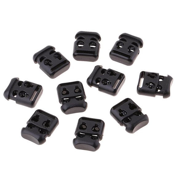 yotijay 10x Double Barrel Cord Locks Shoe Lace Rope Drawstring Cord Toggle