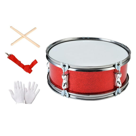 yotijay 11" Snare Drum with Shoulder Strap Musical Instruments for Boys Girls Adults Red