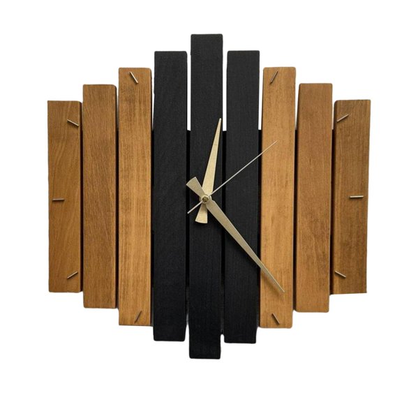 yotijay 12 Inch Wooden Wall Clock, Rustic Country Wall Clocks, Silent Non-Ticking, A