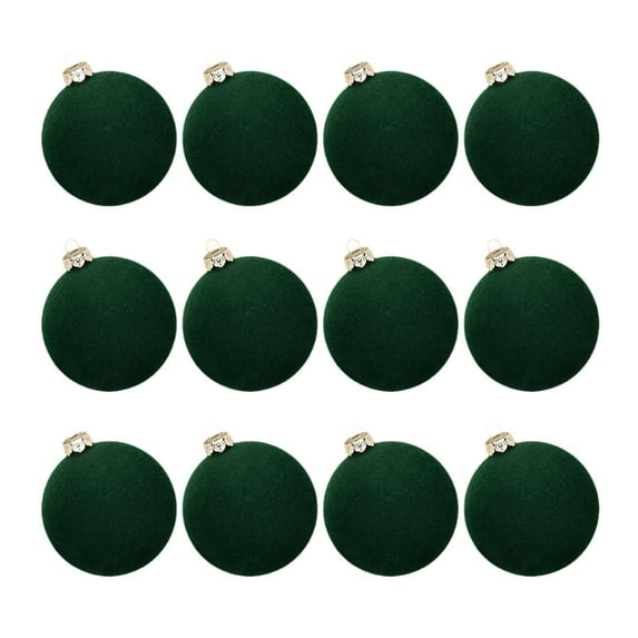 yotijay 12 Pieces Christmas Ball Ornaments, Xmas Decorations, Christmas Tree Decorations All Dark Green