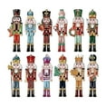 thumbnail image 1 of yotijay 12 Pieces Nutcracker Figurines, Wooden Nutcracker Statues ,Christmas Decor Table, 1 of 9